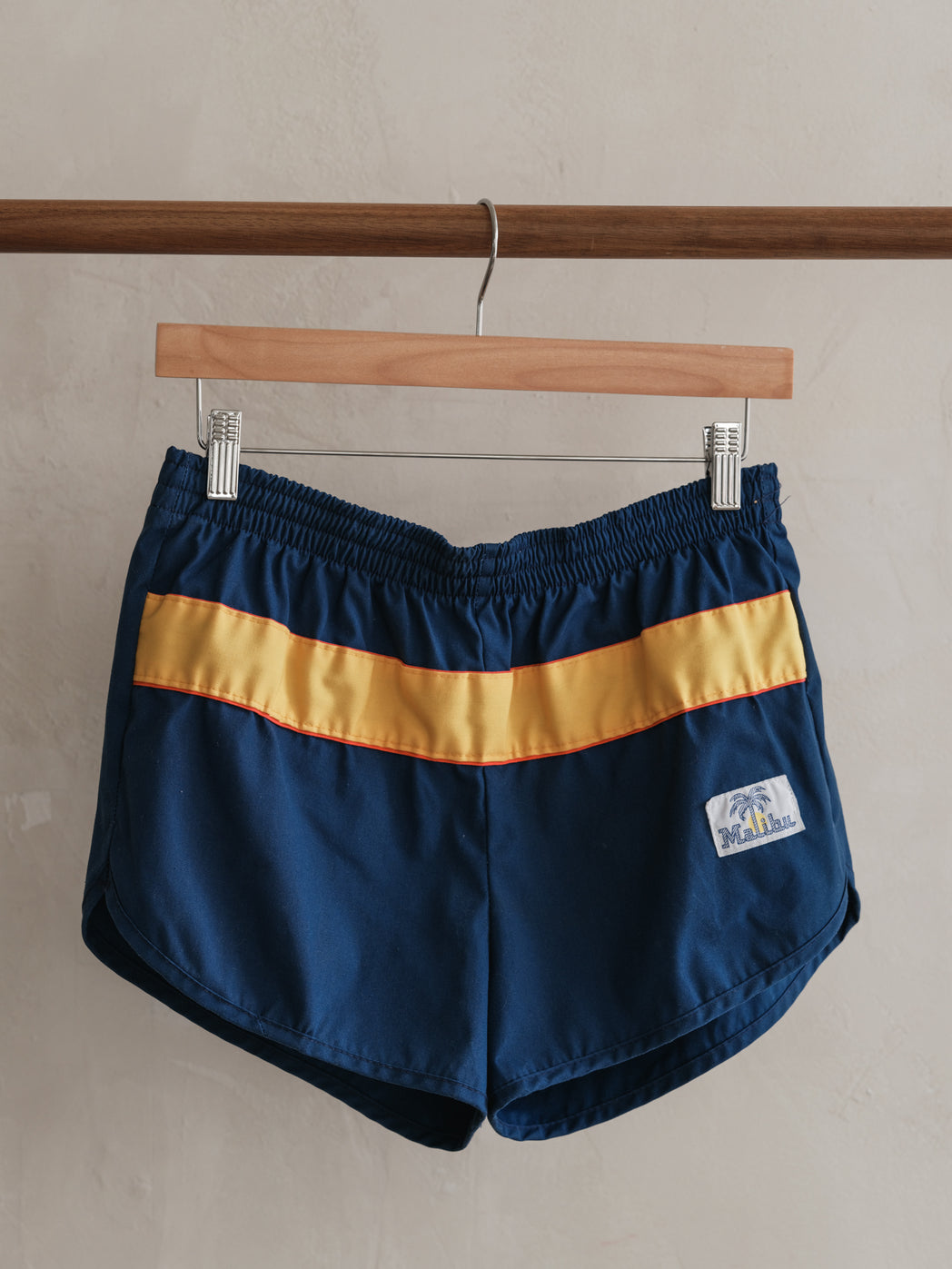 Vintage Malibu Track Shorts - Navy/Yellow