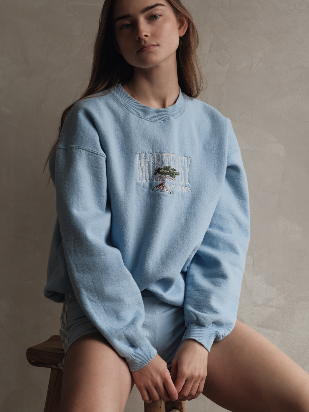 Vintage Monterey Sweatshirt - Baby Blue